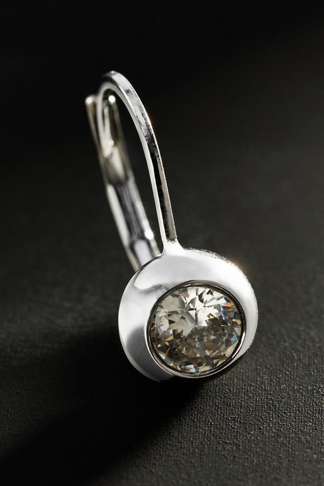 By Anthropologie Demi-Fine Crystal Bezel Earrings #1