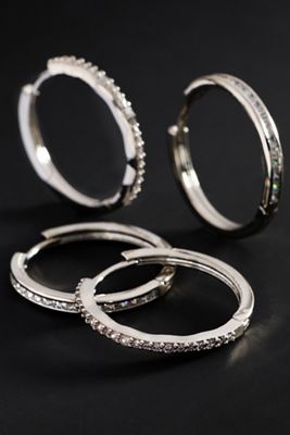 By Anthropologie Demi-Fine Crystal Tennis Hoop Earrings