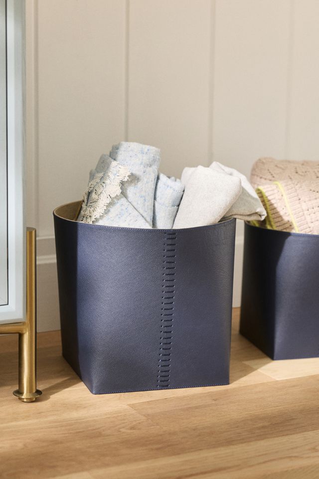SALO Full Grain Leather Basket, Set of 2 #1