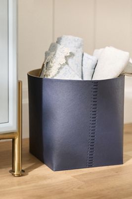 SALO Full Grain Leather Basket, Set of 2