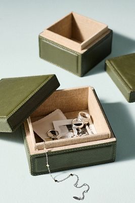 カーネーション アーリー・イヤーズ・ボックス early years box ASBY Full Grain Leather Box, Set of 2 | AnthroHome