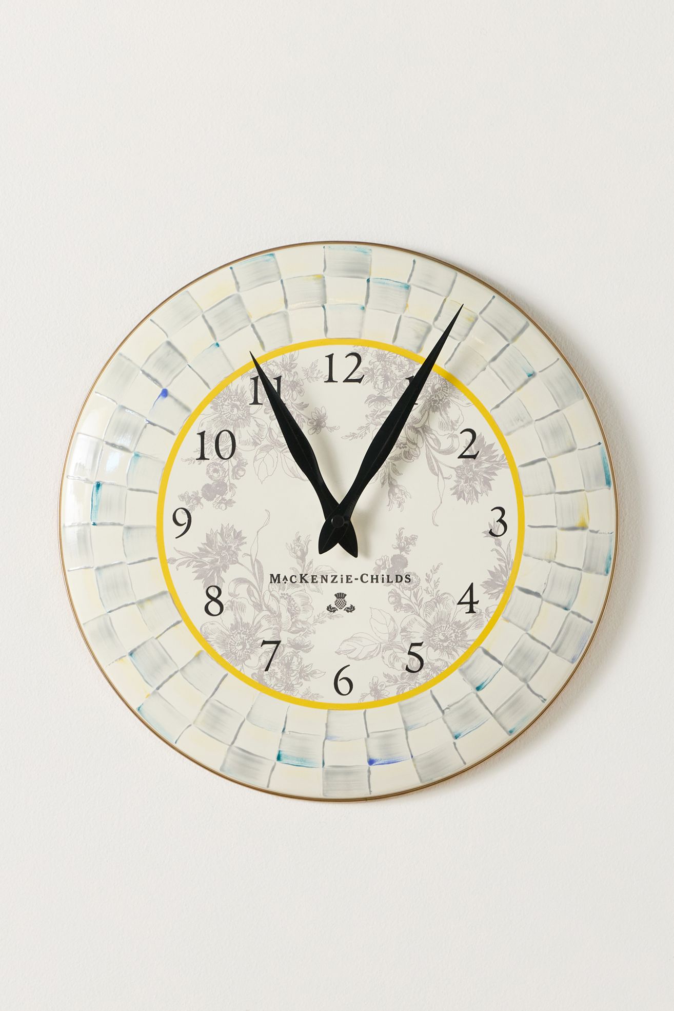 MacKenzie-Childs Check Wall Clock - Grey, One Size