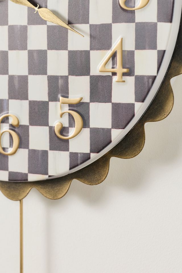 MacKenzie-Childs Check Heart Pendant Wall Clock | AnthroHome