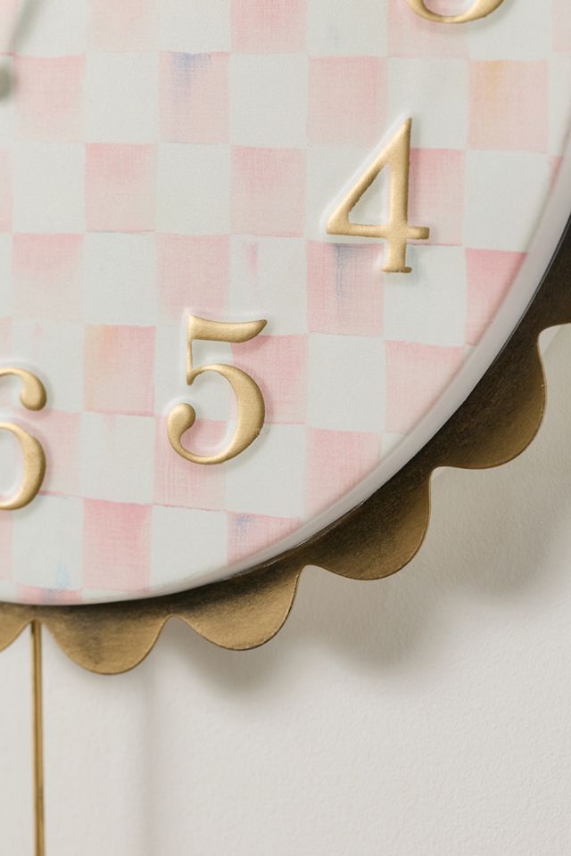 MacKenzie-Childs Check Heart Pendant Wall Clock #2