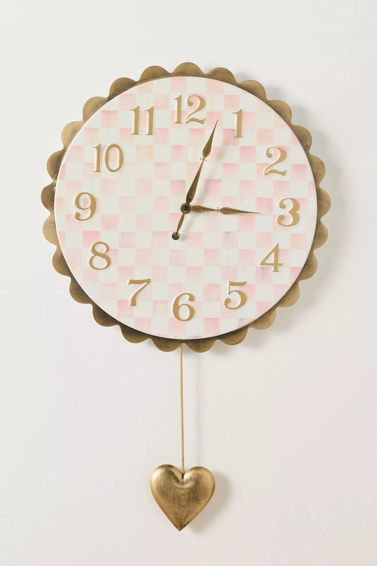 MacKenzie-Childs Check Heart Pendant Wall Clock - thumbnail 2