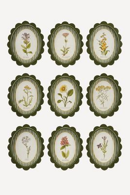 9-Piece Oval Wood-Framed Wall Charms