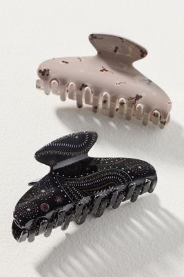By Anthropologie Bandana Print Hair Claw Clips, Set of 2