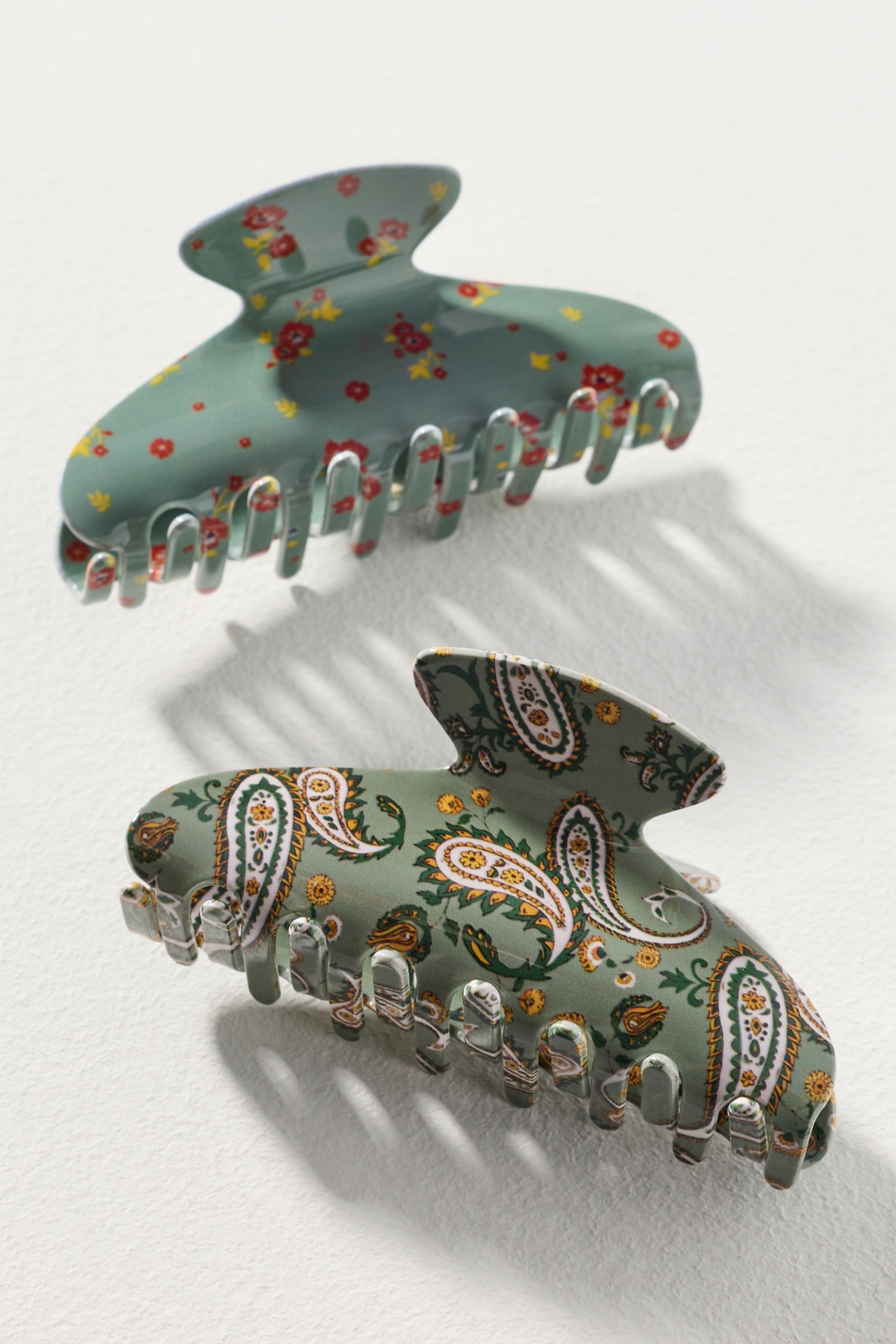 By Anthropologie Bandana Print Hair Claw Clips, Set of 2