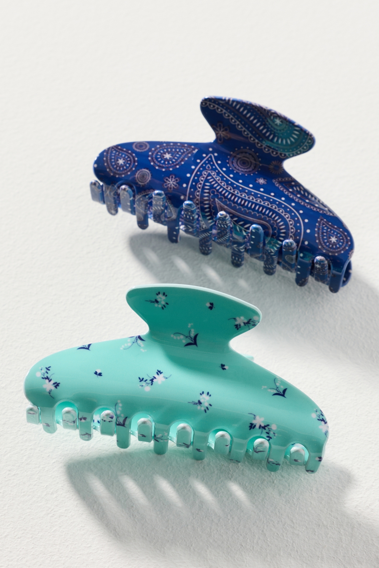 By Anthropologie Bandana Print Hair Claw Clips, Set of 2