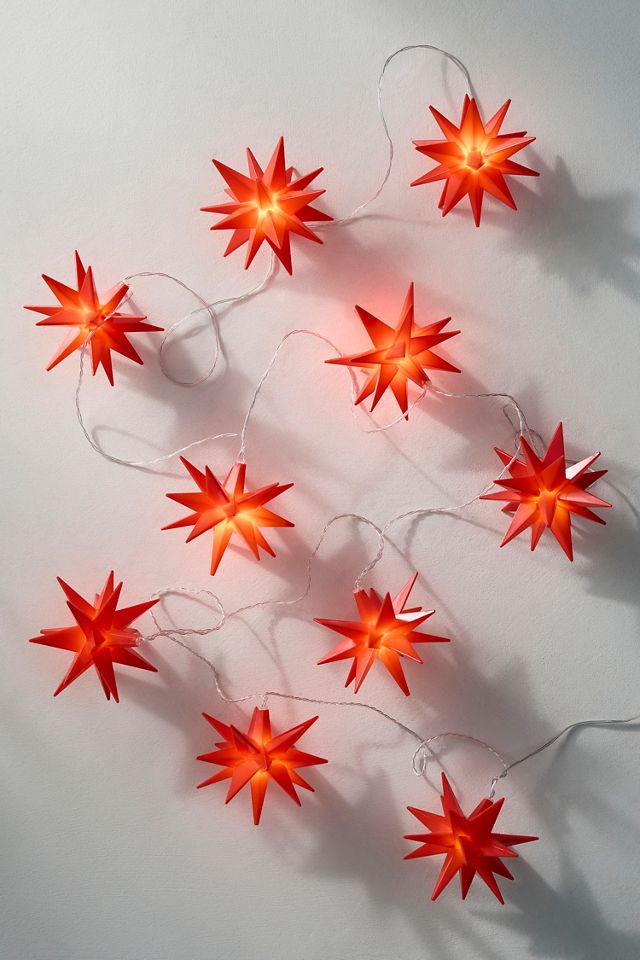 Stargazer Moravian Star String Lights, Red #2