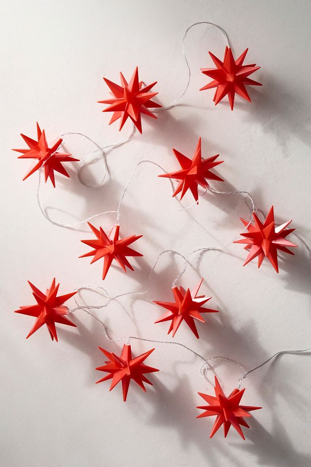 Stargazer Moravian Star String Lights, Red #3