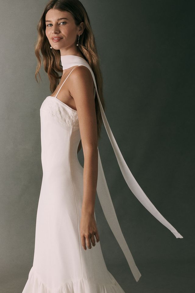BHLDN Embroidered Strappy Maxi Dress with Scarf #1