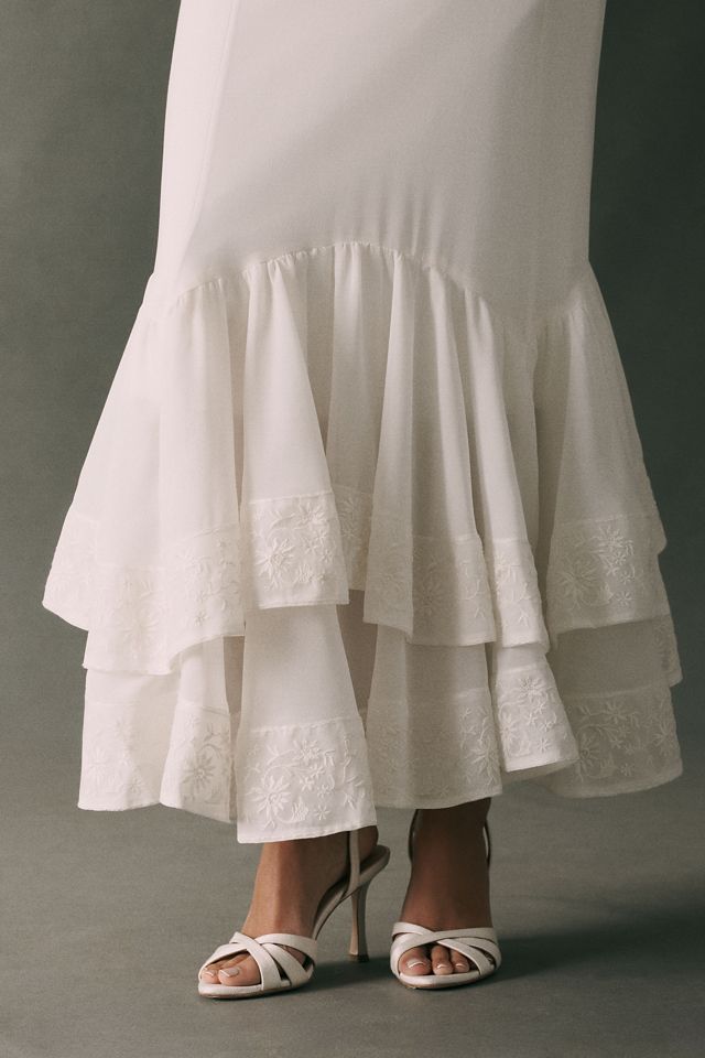 BHLDN Embroidered Strappy Maxi Dress with Scarf #2