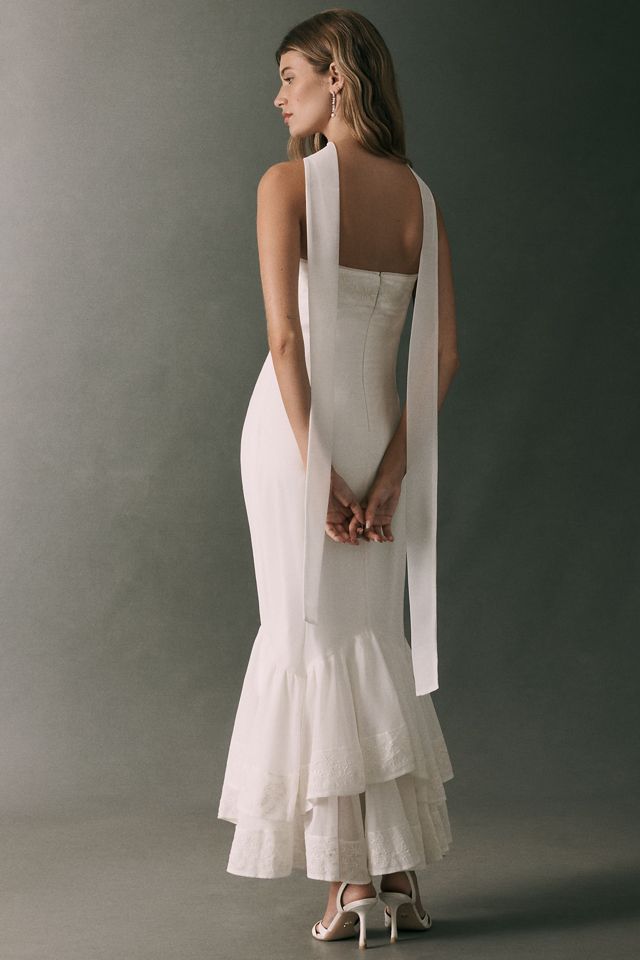 BHLDN Embroidered Strappy Maxi Dress with Scarf #3