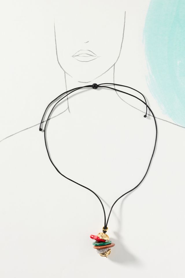 Timeless Pearly Corded Pendant Necklace #2
