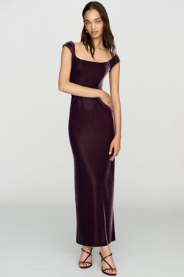 BHLDN Velvet Cap Sleeve Maxi Dress