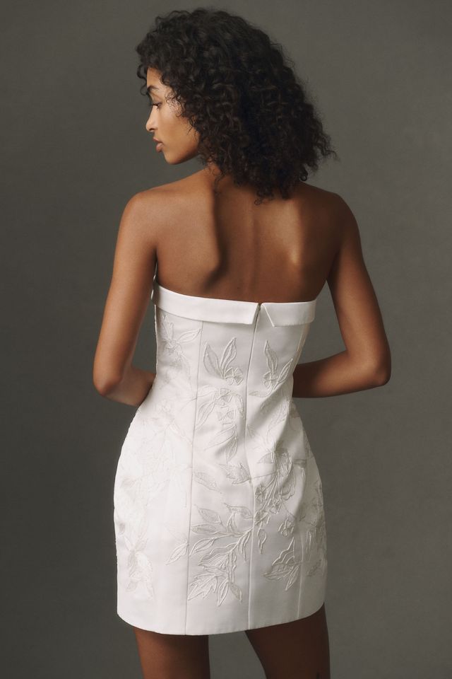 BHLDN Strapless Satin Mini Dress #1