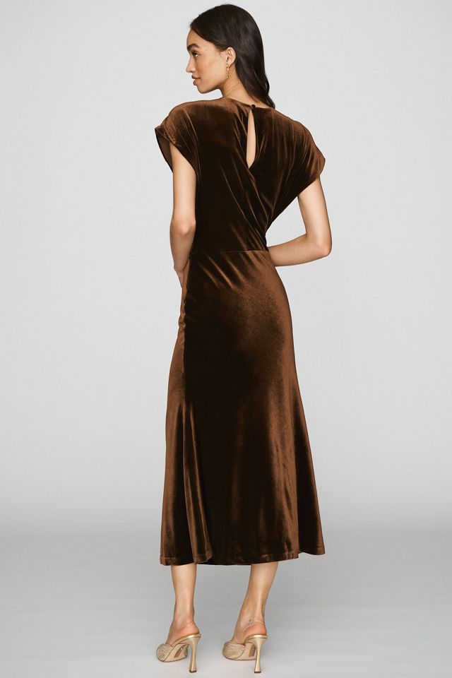 BHLDN Velvet Flutter-Sleeve Maxi Dress #1