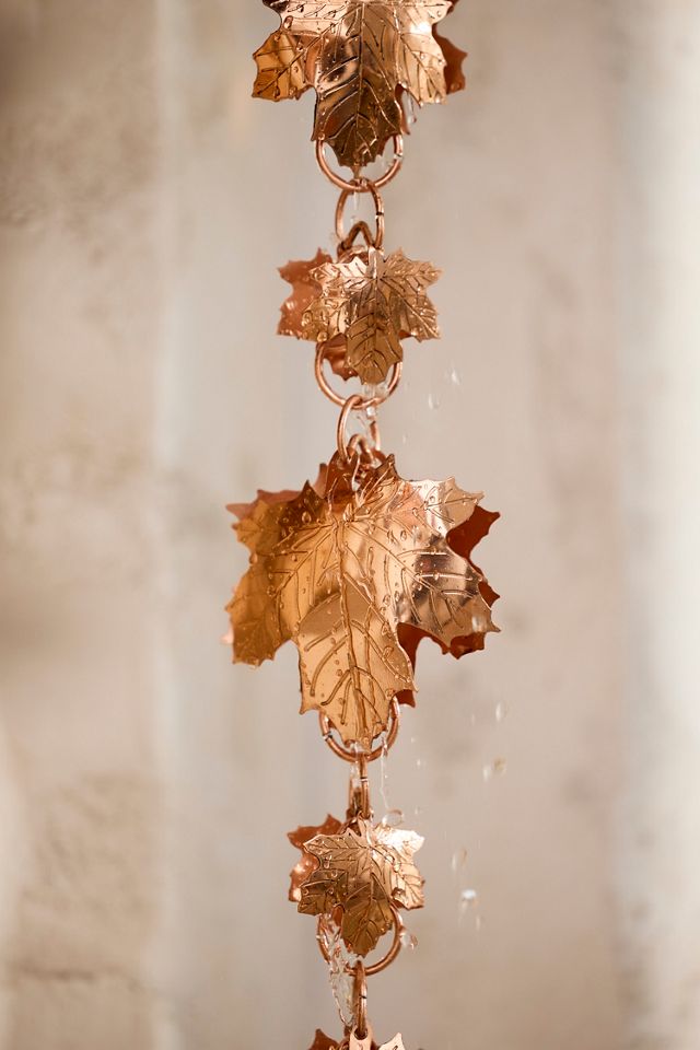 Maple Leaf Copper Rain Chain #1