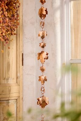 Maple Leaf Copper Rain Chain