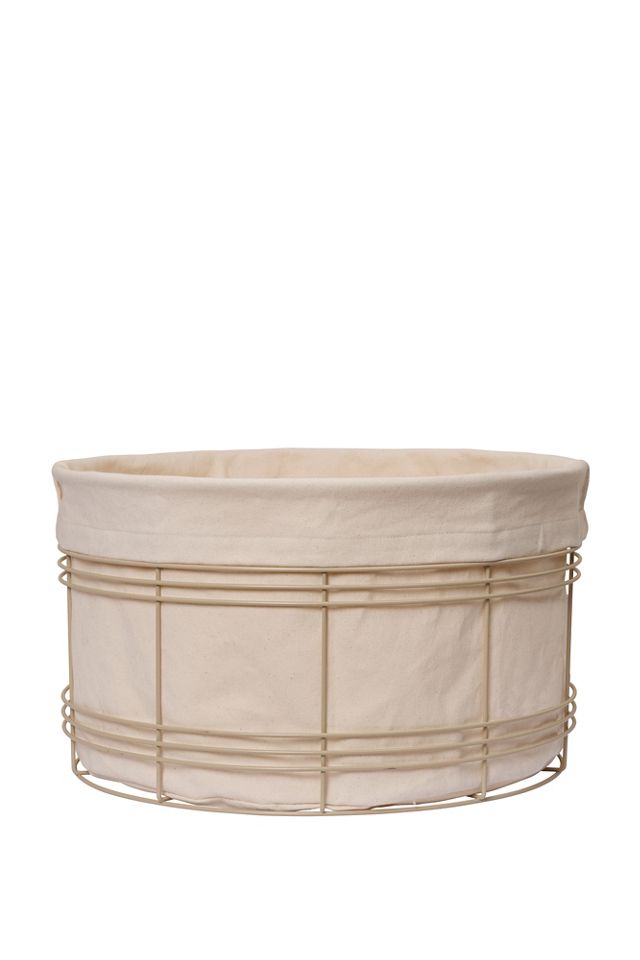 Fio Steel Basket with Removable Cotton Canvas Bag #1