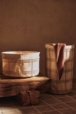 Fio Steel Basket with Removable Cotton Canvas Bag