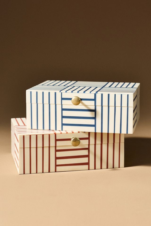 Striped Resin Storage Box #1