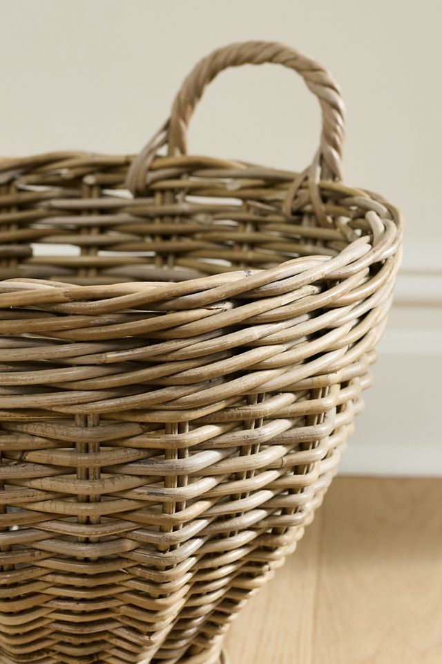 Woven Rattan Footed Storage Basket #1