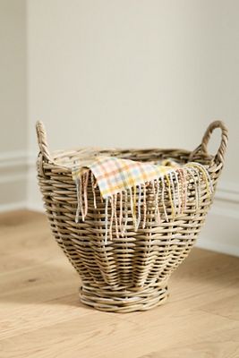 Woven Rattan Footed Storage Basket