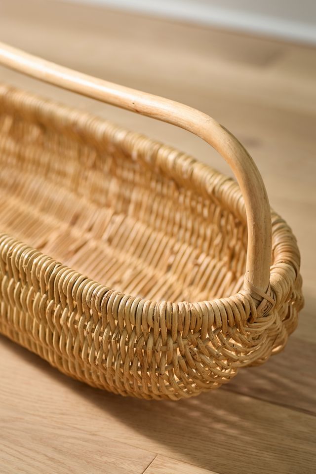 Handwoven Rattan Boat Basket #1
