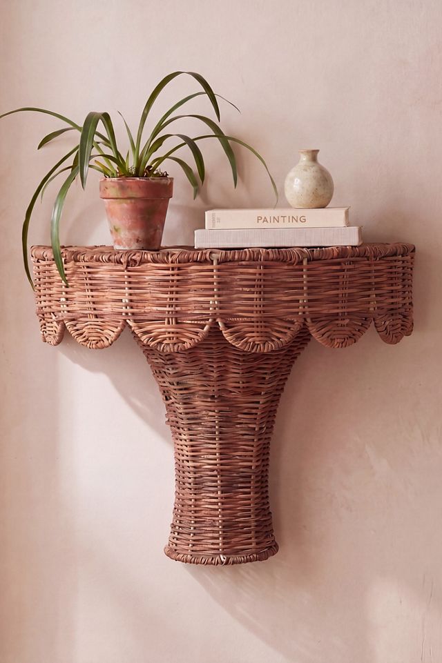 Rattan Scallop Wall Shelf #1