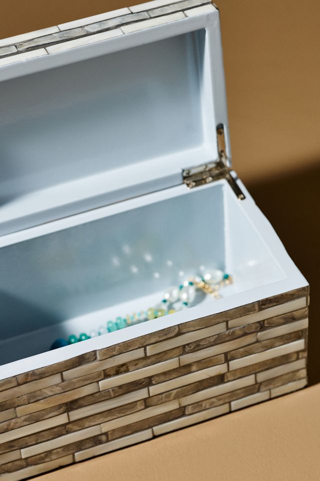 Roosevelt Grey Mother-of-Pearl Decorative Box | AnthroHome