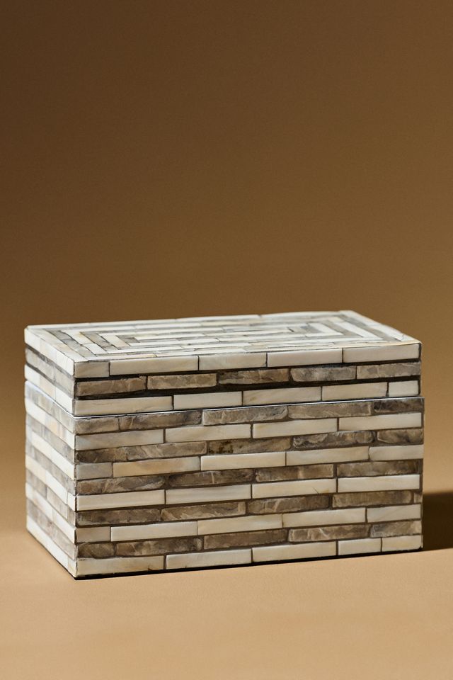 Roosevelt Grey Mother-of-Pearl Decorative Box | AnthroHome
