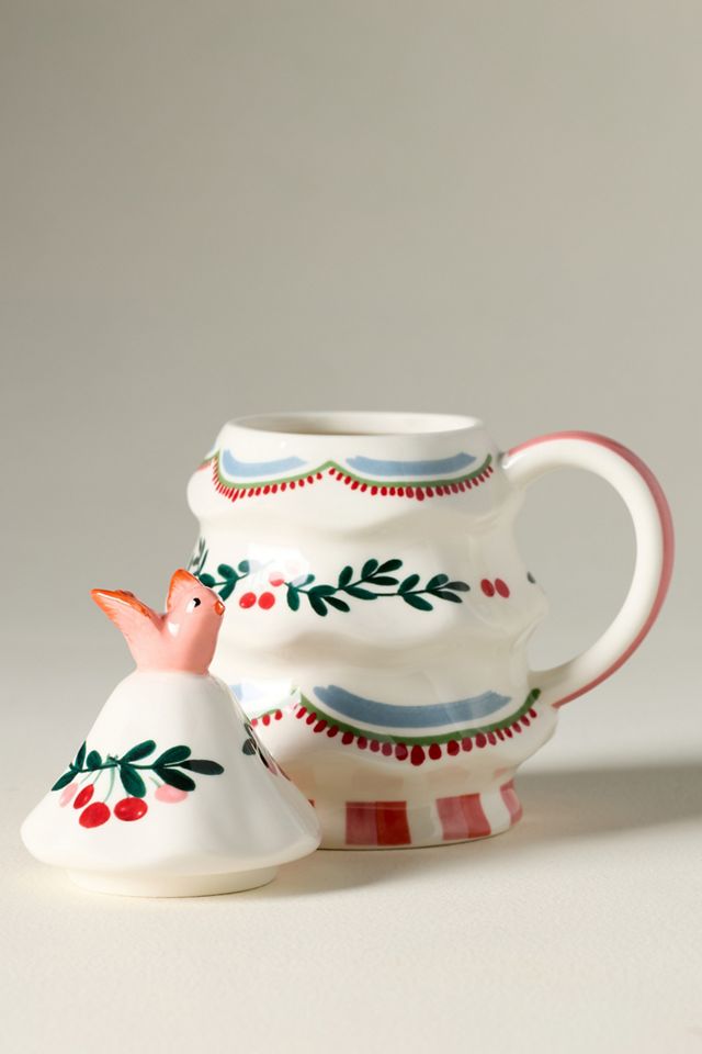 Tazza con coperchio ad albero Halisa in gres #2