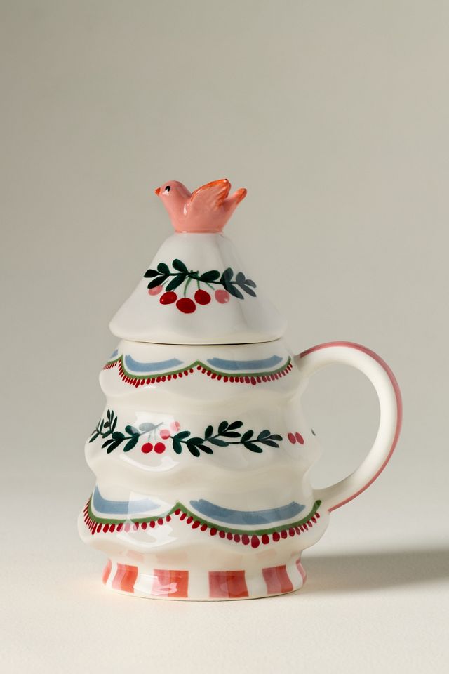 Tazza con coperchio ad albero Halisa in gres #1
