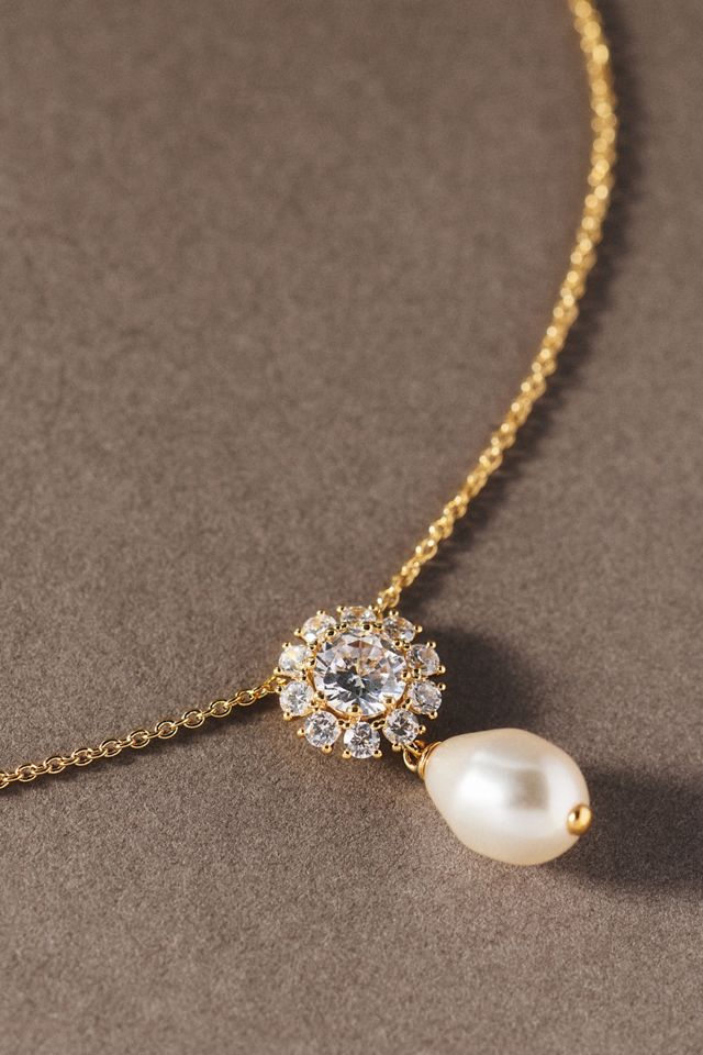 NADRI Sunflower Pearl Drop Necklace #2