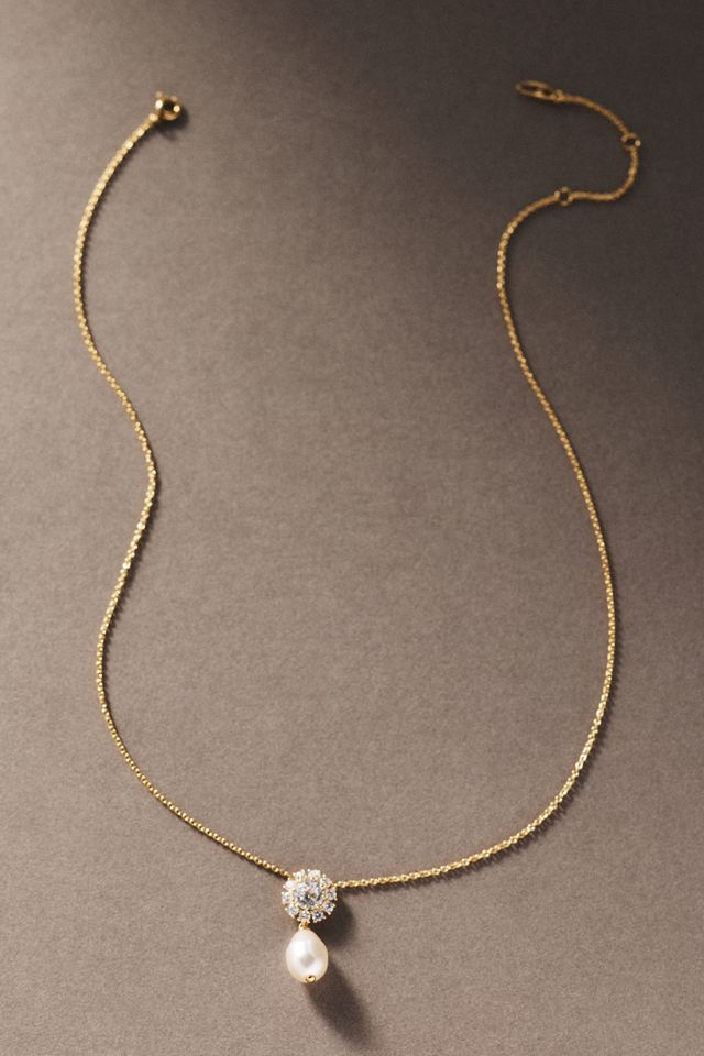 NADRI Sunflower Pearl Drop Necklace #1