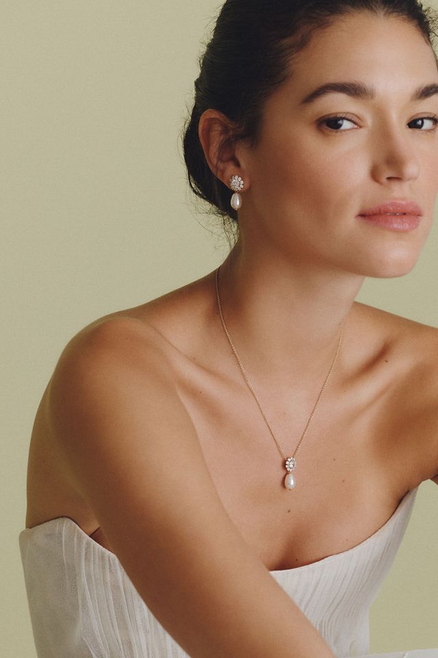 NADRI Sunflower Pearl Drop Necklace #1