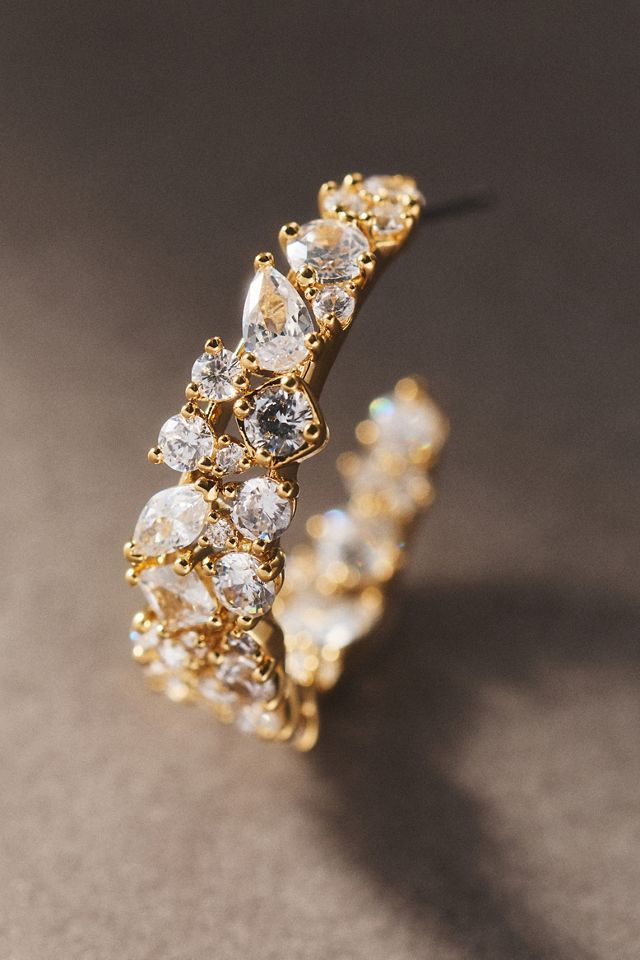 NADRI Runway Cluster Hoop Earrings #1