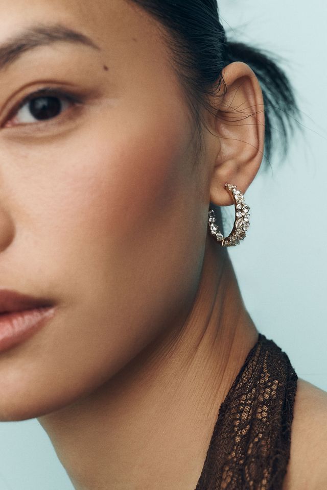NADRI Runway Cluster Hoop Earrings #1