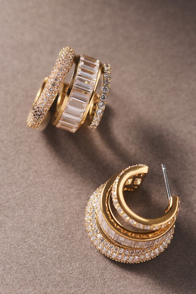 NADRI Triple-Stack Hoop Earrings #1