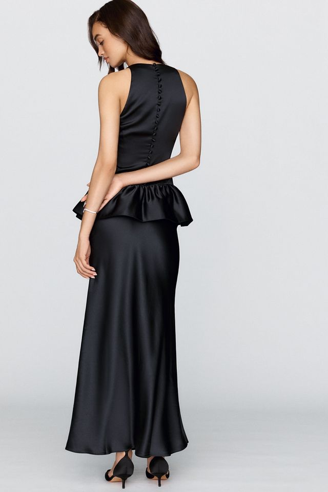 BHLDN Satin Peplum Maxi Dress #3
