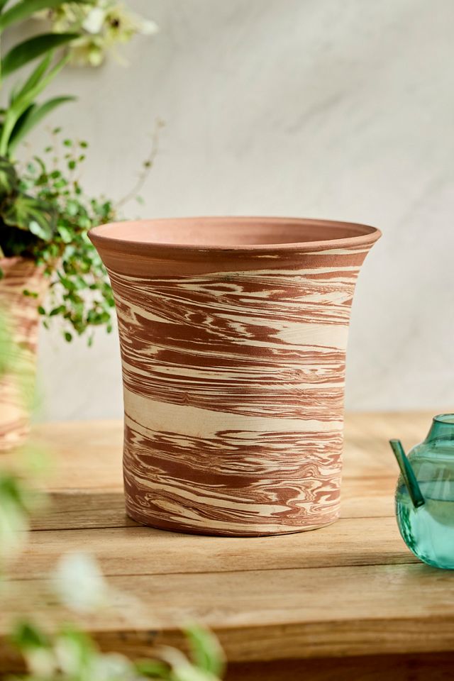 Marbled Terracotta Flare Planter #3
