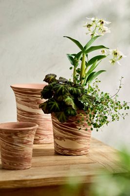 Marbled Terracotta Flare Planter