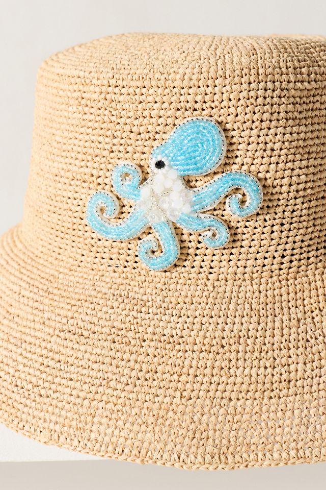 Octopus Straw Bucket Hat #2