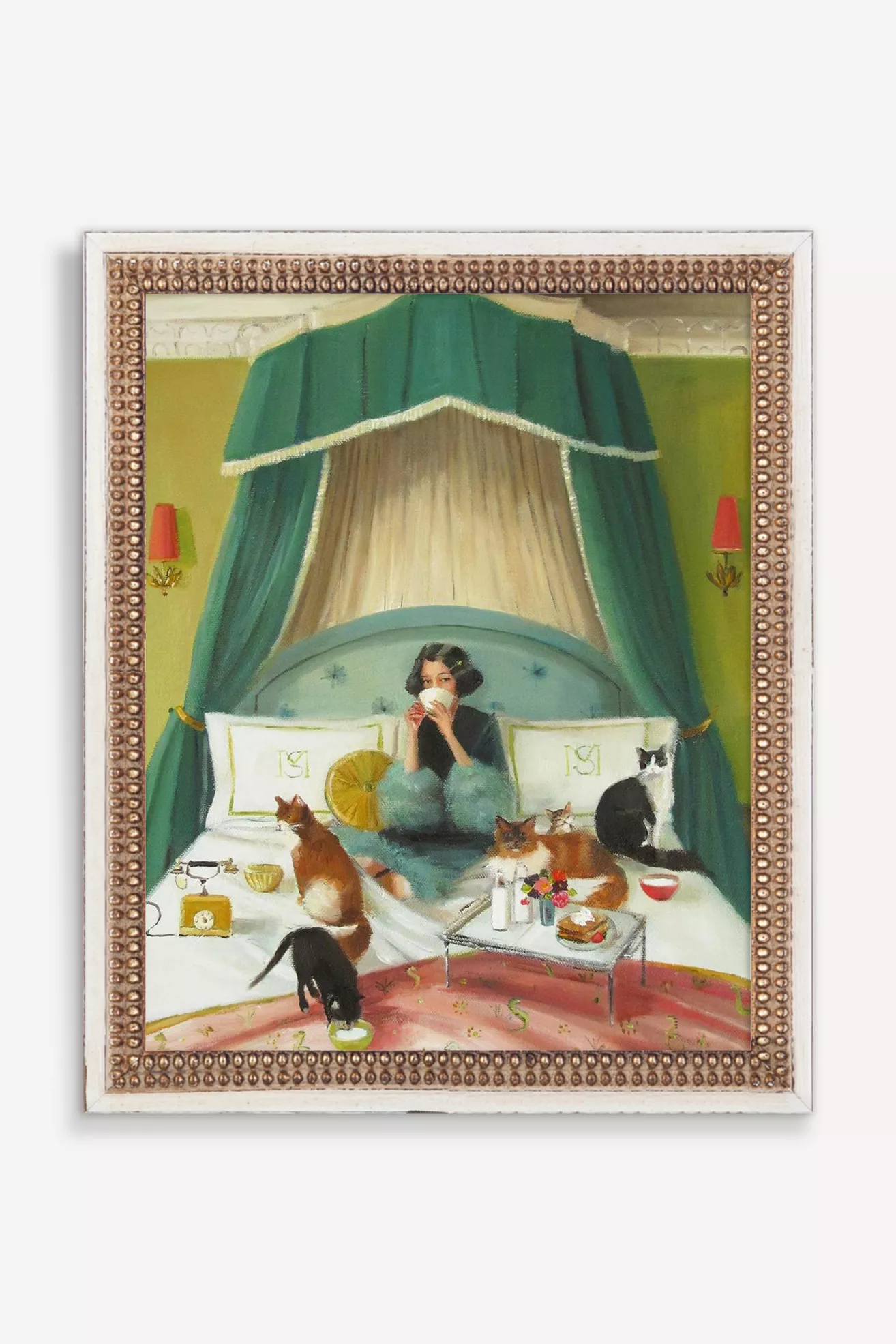 Mademoiselle Mink Breakfasts In Bed Wall Art