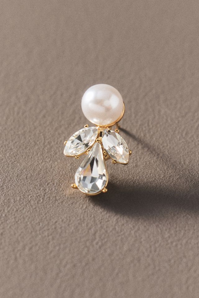 Pearled Crystal Cluster Earrings #1