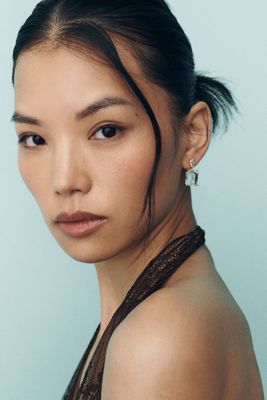 By Anthropologie Square Crystal Drop Earrings