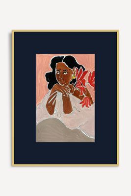 Portrait With Flowers Wall Art