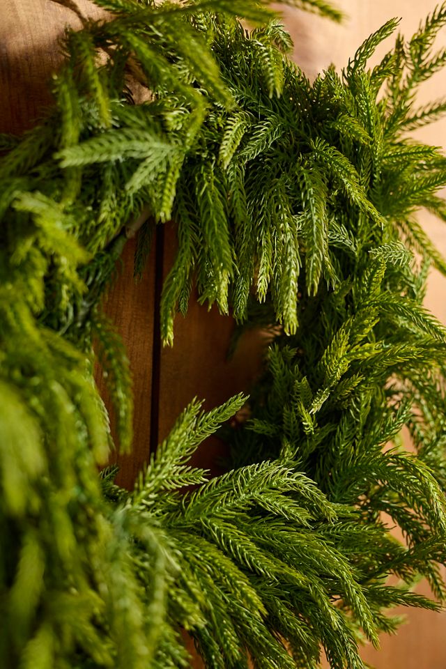 Faux Evergreen Bow Wreath #1